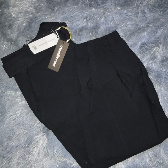 Karl Lagerfeld Pants Women’s Size 16 Black Rayon NWT - Picture 1 of 6